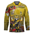 Personalized Richmond Tigers  Football Mascot Hockey Jersey Aboriginal Dot Art Style Vibrant Indigenous Pattern Design