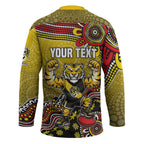 Personalized Richmond Tigers  Football Mascot Hockey Jersey Aboriginal Dot Art Style Vibrant Indigenous Pattern Design