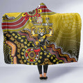 Personalized Richmond Tigers  Football Mascot Hooded Blanket Aboriginal Dot Art Style Vibrant Indigenous Pattern Design