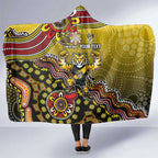 Personalized Richmond Tigers  Football Mascot Hooded Blanket Aboriginal Dot Art Style Vibrant Indigenous Pattern Design