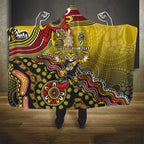 Personalized Richmond Tigers  Football Mascot Hooded Blanket Aboriginal Dot Art Style Vibrant Indigenous Pattern Design