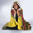 Personalized Richmond Tigers  Football Mascot Hooded Blanket Aboriginal Dot Art Style Vibrant Indigenous Pattern Design