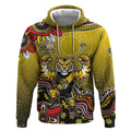 Personalized Richmond Tigers  Football Mascot Hoodie Aboriginal Dot Art Style Vibrant Indigenous Pattern Design