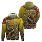 Personalized Richmond Tigers  Football Mascot Hoodie Aboriginal Dot Art Style Vibrant Indigenous Pattern Design