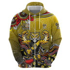 Personalized Richmond Tigers  Football Mascot Hoodie Aboriginal Dot Art Style Vibrant Indigenous Pattern Design
