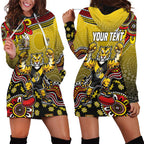 Personalized Richmond Tigers  Football Mascot Hoodie Dress Aboriginal Dot Art Style Vibrant Indigenous Pattern Design