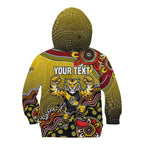 Personalized Richmond Tigers  Football Mascot Kid Hoodie Aboriginal Dot Art Style Vibrant Indigenous Pattern Design