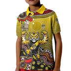 Personalized Richmond Tigers  Football Mascot Kid Polo Shirt Aboriginal Dot Art Style Vibrant Indigenous Pattern Design