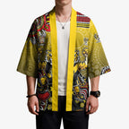 Personalized Richmond Tigers  Football Mascot Kimono Aboriginal Dot Art Style Vibrant Indigenous Pattern Design