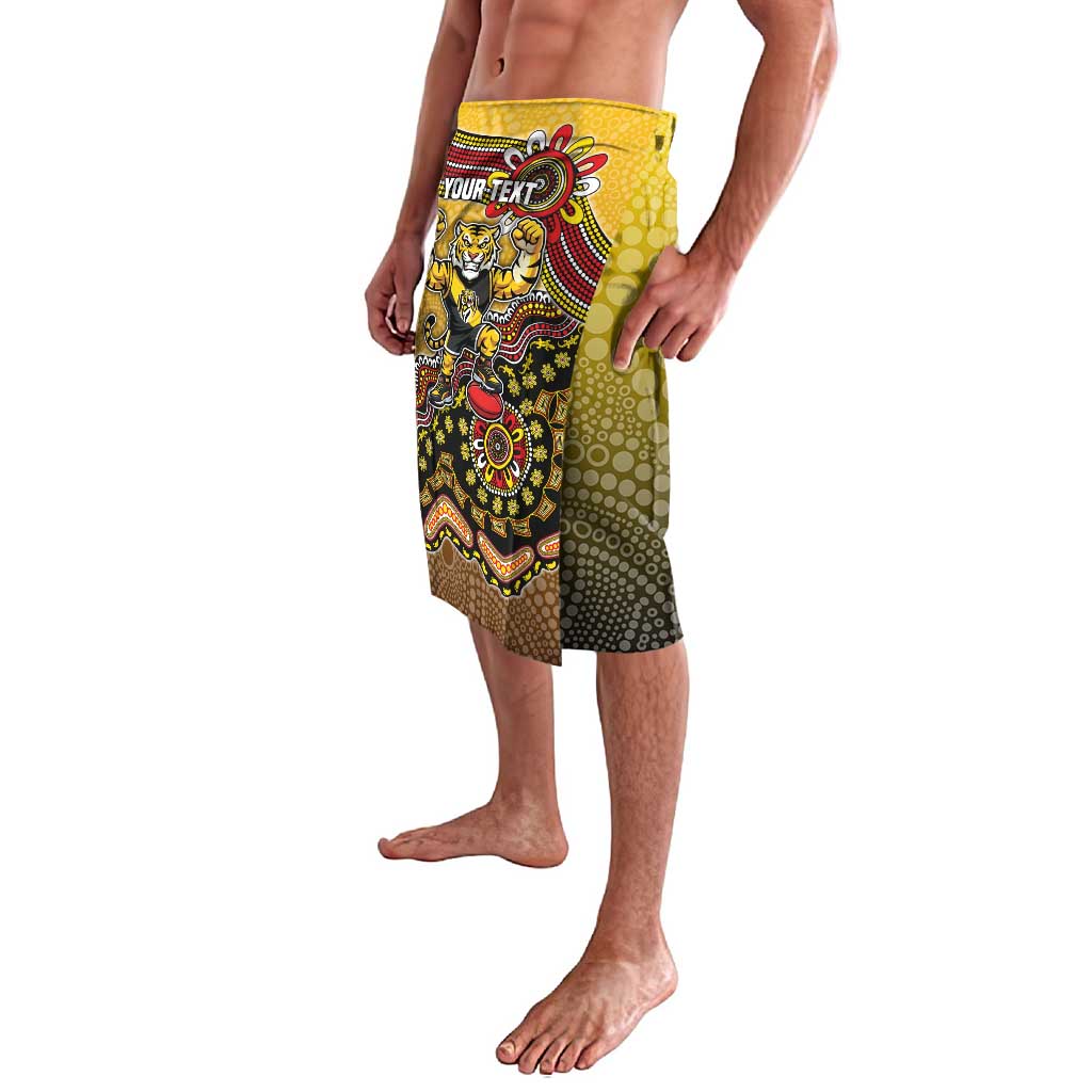Personalized Richmond Tigers  Football Mascot Lavalava Aboriginal Dot Art Style Vibrant Indigenous Pattern Design