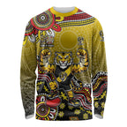 Personalized Richmond Tigers  Football Mascot Long Sleeve Shirt Aboriginal Dot Art Style Vibrant Indigenous Pattern Design