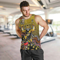 Personalized Richmond Tigers  Football Mascot Men Tank Top Aboriginal Dot Art Style Vibrant Indigenous Pattern Design