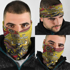 Personalized Richmond Tigers  Football Mascot Neck Gaiter Aboriginal Dot Art Style Vibrant Indigenous Pattern Design