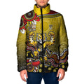 Personalized Richmond Tigers  Football Mascot Padded Jacket Aboriginal Dot Art Style Vibrant Indigenous Pattern Design