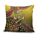Personalized Richmond Tigers  Football Mascot Pillow Cover Aboriginal Dot Art Style Vibrant Indigenous Pattern Design