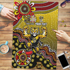 Personalized Richmond Tigers  Football Mascot Puzzle Aboriginal Dot Art Style Vibrant Indigenous Pattern Design