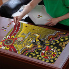 Personalized Richmond Tigers  Football Mascot Puzzle Aboriginal Dot Art Style Vibrant Indigenous Pattern Design