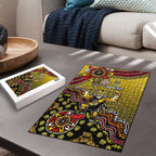 Personalized Richmond Tigers  Football Mascot Puzzle Aboriginal Dot Art Style Vibrant Indigenous Pattern Design