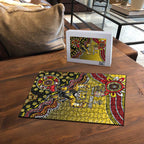 Personalized Richmond Tigers  Football Mascot Puzzle Aboriginal Dot Art Style Vibrant Indigenous Pattern Design