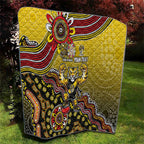 Personalized Richmond Tigers  Football Mascot Quilt Aboriginal Dot Art Style Vibrant Indigenous Pattern Design