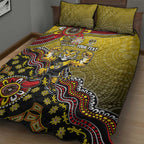 Personalized Richmond Tigers  Football Mascot Quilt Bed Set Aboriginal Dot Art Style Vibrant Indigenous Pattern Design