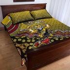 Personalized Richmond Tigers  Football Mascot Quilt Bed Set Aboriginal Dot Art Style Vibrant Indigenous Pattern Design
