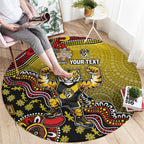Personalized Richmond Tigers  Football Mascot Round Carpet Aboriginal Dot Art Style Vibrant Indigenous Pattern Design