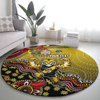 Personalized Richmond Tigers  Football Mascot Round Carpet Aboriginal Dot Art Style Vibrant Indigenous Pattern Design