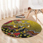 Personalized Richmond Tigers  Football Mascot Round Carpet Aboriginal Dot Art Style Vibrant Indigenous Pattern Design