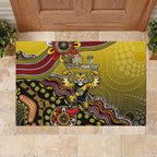 Personalized Richmond Tigers  Football Mascot Rubber Doormat Aboriginal Dot Art Style Vibrant Indigenous Pattern Design
