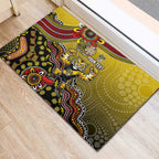 Personalized Richmond Tigers  Football Mascot Rubber Doormat Aboriginal Dot Art Style Vibrant Indigenous Pattern Design