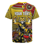 Personalized Richmond Tigers  Football Mascot Rugby Jersey Aboriginal Dot Art Style Vibrant Indigenous Pattern Design