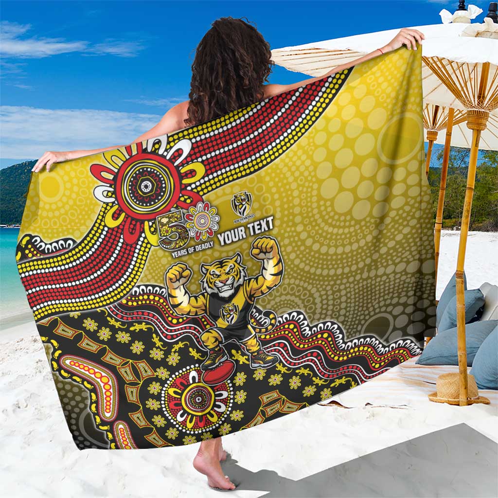 Personalized Richmond Tigers  Football Mascot Sarong Aboriginal Dot Art Style Vibrant Indigenous Pattern Design