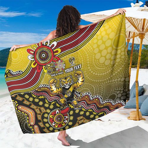Personalized Richmond Tigers  Football Mascot Sarong Aboriginal Dot Art Style Vibrant Indigenous Pattern Design
