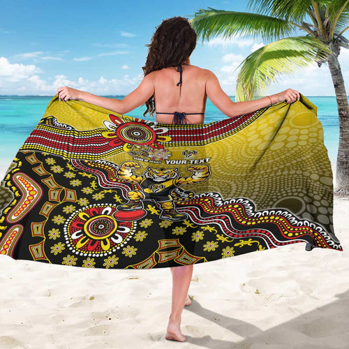 Personalized Richmond Tigers  Football Mascot Sarong Aboriginal Dot Art Style Vibrant Indigenous Pattern Design