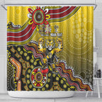 Personalized Richmond Tigers  Football Mascot Shower Curtain Aboriginal Dot Art Style Vibrant Indigenous Pattern Design