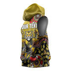 Personalized Richmond Tigers  Football Mascot Sleeveless Hoodie Aboriginal Dot Art Style Vibrant Indigenous Pattern Design