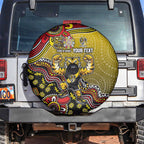Personalized Richmond Tigers  Football Mascot Spare Tire Cover Aboriginal Dot Art Style Vibrant Indigenous Pattern Design