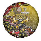 Personalized Richmond Tigers  Football Mascot Spare Tire Cover Aboriginal Dot Art Style Vibrant Indigenous Pattern Design