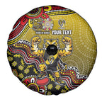 Personalized Richmond Tigers  Football Mascot Spare Tire Cover Aboriginal Dot Art Style Vibrant Indigenous Pattern Design