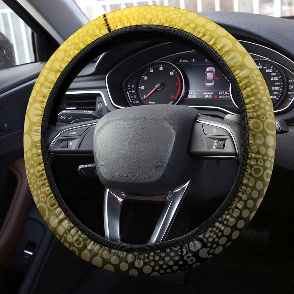 Richmond Tigers  Football Mascot Steering Wheel Cover Aboriginal Dot Art Style Vibrant Indigenous Pattern Design