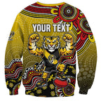 Personalized Richmond Tigers  Football Mascot Sweatshirt Aboriginal Dot Art Style Vibrant Indigenous Pattern Design