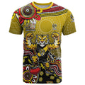 Personalized Richmond Tigers  Football Mascot T Shirt Aboriginal Dot Art Style Vibrant Indigenous Pattern Design