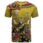 Personalized Richmond Tigers  Football Mascot T Shirt Aboriginal Dot Art Style Vibrant Indigenous Pattern Design
