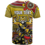 Personalized Richmond Tigers  Football Mascot T Shirt Aboriginal Dot Art Style Vibrant Indigenous Pattern Design