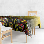 Personalized Richmond Tigers  Football Mascot Tablecloth Aboriginal Dot Art Style Vibrant Indigenous Pattern Design
