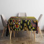 Personalized Richmond Tigers  Football Mascot Tablecloth Aboriginal Dot Art Style Vibrant Indigenous Pattern Design