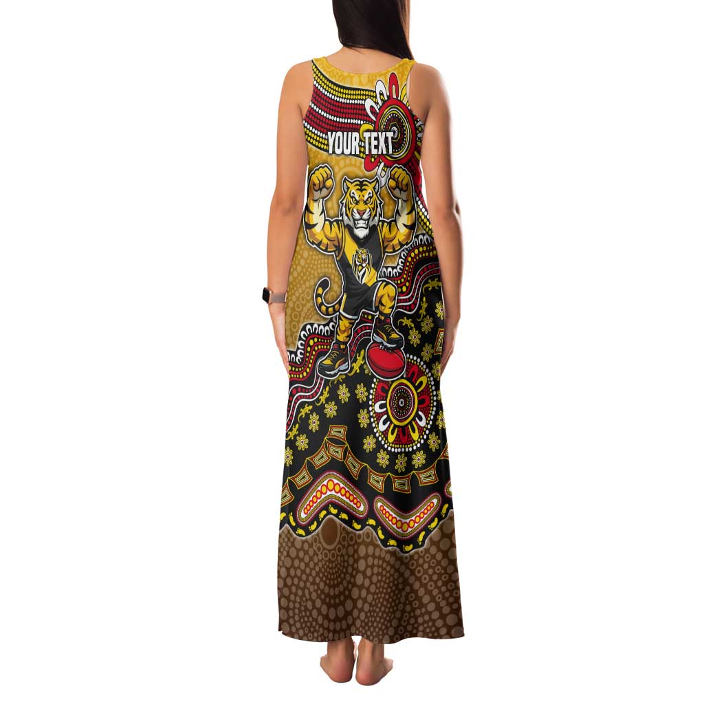 Personalized Richmond Tigers  Football Mascot Tank Maxi Dress Aboriginal Dot Art Style Vibrant Indigenous Pattern Design