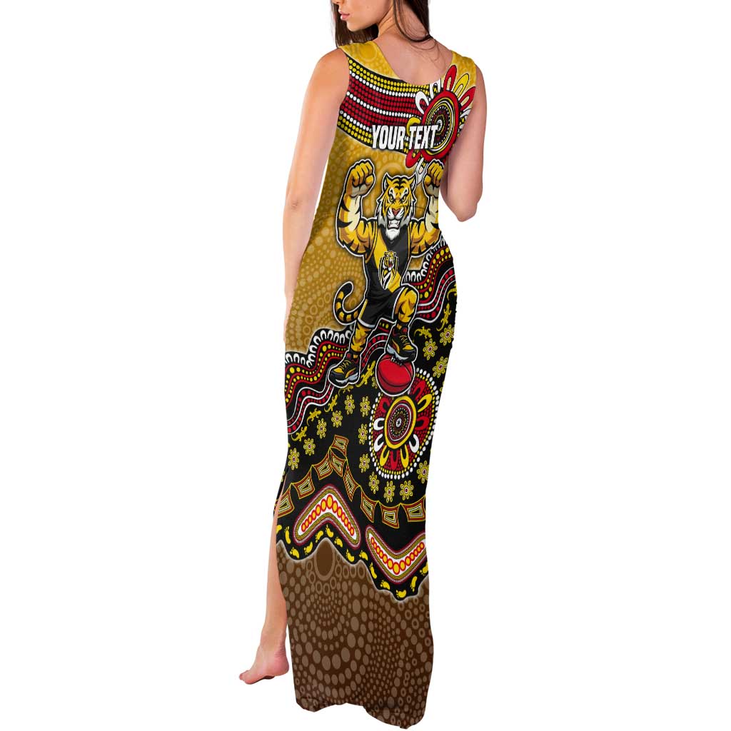 Personalized Richmond Tigers  Football Mascot Tank Maxi Dress Aboriginal Dot Art Style Vibrant Indigenous Pattern Design