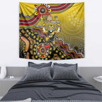 Personalized Richmond Tigers  Football Mascot Tapestry Aboriginal Dot Art Style Vibrant Indigenous Pattern Design